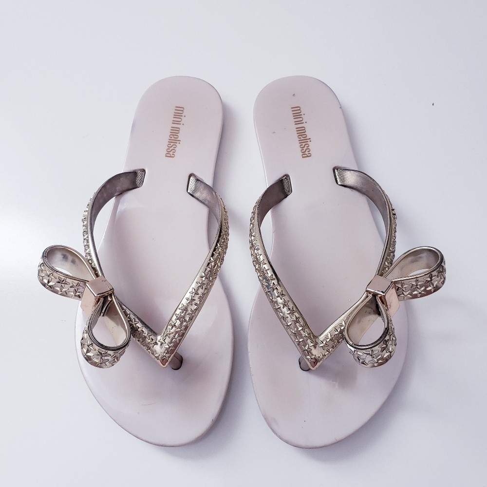 Mini Melissa Harmonic Stars Gold Cream Sandal Flip Flops
